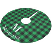 Groene Buffalo Plaid Familie Monogram Kerstboom Rok (Gekanteld)