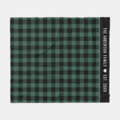 Groene Buffalo Plaid familienaammonogram Fleece Deken (Voorkant (Horizontaal))