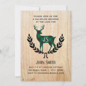 Groene Buffalo Plaid Herten Monogram Verlovingsfee Kaart (Voorkant)