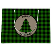 Groene Buffalo Plaid Kerstboom Grote Gift Bag Groot Cadeauzakje (Voorkant)