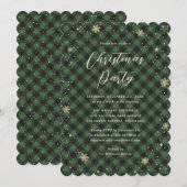 Groene Buffalo Plaid Kerstfeest Kaart (Voorkant / Achterkant)