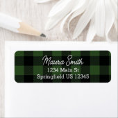 Groene buffalo plaid retouradres labels (Insitu)