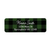 Groene buffalo plaid retouradres labels (Voorkant)