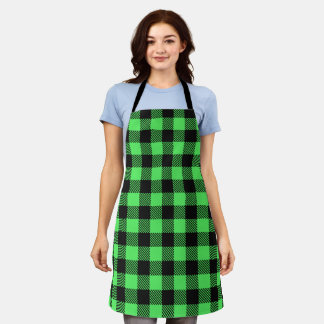 Groene buffalo plaid Schort