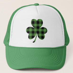 Groene Buffalo Plaid Shamrock Clover Ontwerp-61104 Trucker Pet