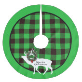 Groene buffalo Pset Elk Silhouette Wreath Custom Kerstboom Rok (Voorkant)