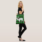 Groene buffalo Pset Elk Silhouette Wreath Custom Tote Bag (Op model)