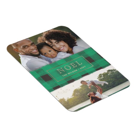 Groene Buffalo Pset Gold Lijst NOEL Multiple Photo Magneet (Rechterzijde)