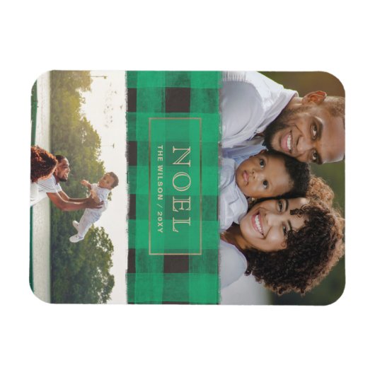 Groene Buffalo Pset Gold Lijst NOEL Multiple Photo Magneet (Horizontaal)