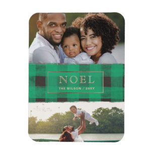 Groene Buffalo Pset Gold Lijst NOEL Multiple Photo Magneet