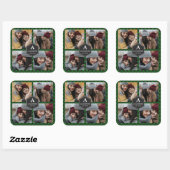 Groene Buffalo Pset Lumberjack Photo Collage Vierkante Sticker (Vel)