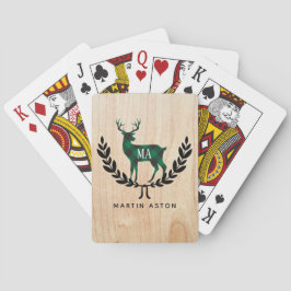 Groene Buffalo Pset Stag Monogram Pokerkaarten