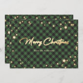 Groene Buffalo ruit sterren Kerstkaarten Feestdagenkaart (Voorkant / Achterkant)
