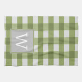 Groene Buffalo-speldenmonogram Theedoek (Horizontaal)