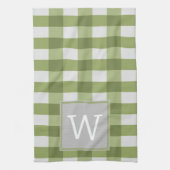 Groene Buffalo-speldenmonogram Theedoek (Verticaal)