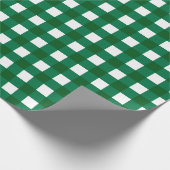 Groene Buffel Check geruite Kerstmis Cadeaupapier (Hoek)