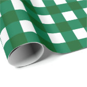 Groene Buffel Check geruite Kerstmis Cadeaupapier (Rol Hoek)