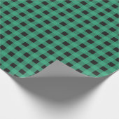 Groene Buffel geruite check patroon Eenvoudig rust Cadeaupapier (Hoek)