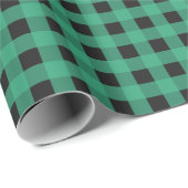 Groene Buffel geruite check patroon Eenvoudig rust Cadeaupapier (Rol Hoek)