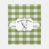 Groene Buffel Plaid Boerderij Kip Fleece Deken (Voorkant)