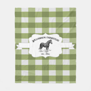 Groene Buffel Plaid Boerderij Paard Fleece Deken