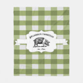 Groene Buffel Plaid Boerderij Varken Fleece Deken (Voorkant)