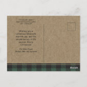 Groene Buffel Plaid Foto Vrolijk Kerstfeest 2024 Briefkaart (Achterkant)