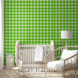 Groene Buffel Plaid Gingham Check Textured Behang