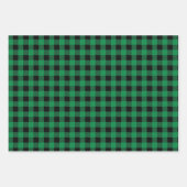 Groene Buffel Plaid Longhorn Patroon Inpakpapier Vel (Voorkant 3)
