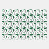 Groene Buffel Plaid Longhorn Patroon Inpakpapier Vel (Voorkant)