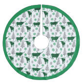 Groene Buffel Plaid Longhorn Patroon Kerstboom Rok (Voorkant)