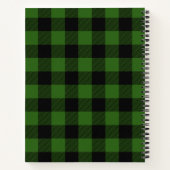 Groene Buffel Plaid Schetsboek Gepersonaliseerd Notitieboek (Achterkant)