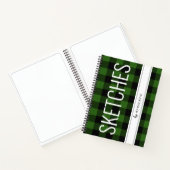 Groene Buffel Plaid Schetsboek Gepersonaliseerd Notitieboek (Binnen)