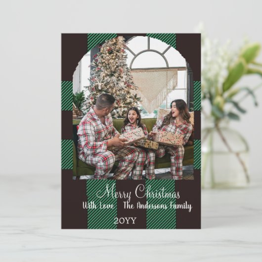 Groene buffelruit feestdagenkaart (Staand voorkant)