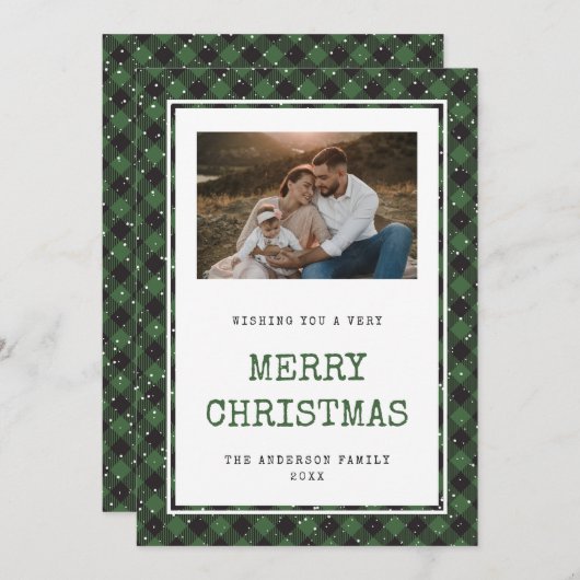 groene buffels met kerstkaarten feestdagenkaart (Voorkant / Achterkant)