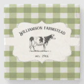 Groene buffelstonkelBoerderij Koe Onderzetter (Voorkant)