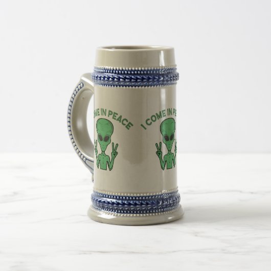 Groene buitenaardse buitenaardse ufo bierpul (Voorkant links)