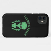 Groene buitenaardse buitenaardse ufo Case-Mate iPhone case (Achterkant (horizontaal))