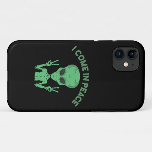 Groene buitenaardse buitenaardse ufo Case-Mate iPhone case (Achterkant (horizontaal))