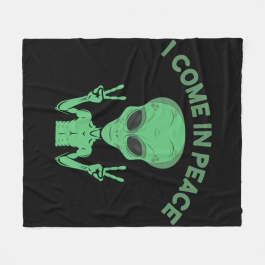 Groene buitenaardse buitenaardse ufo fleece deken (Voorkant (Horizontaal))