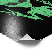 Groene buitenaardse buitenaardse ufo foto afdruk (Hoek)