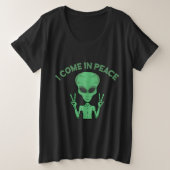 Groene buitenaardse buitenaardse ufo grote maat t-shirt (Design voorkant)