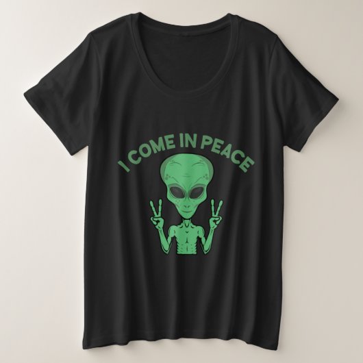 Groene buitenaardse buitenaardse ufo grote maat t-shirt (Design voorkant)
