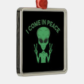 Groene buitenaardse buitenaardse ufo metalen ornament (Rechts)