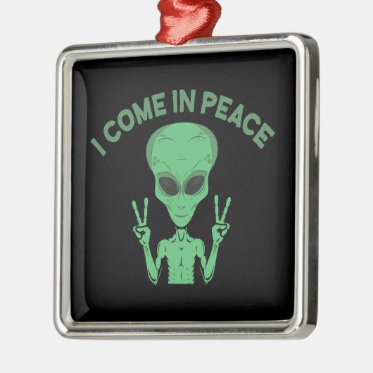 Groene buitenaardse buitenaardse ufo metalen ornament (Links)