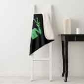 Groene buitenaardse buitenaardse ufo sherpa deken (In situ)