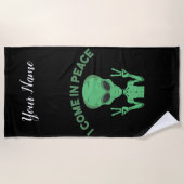 Groene buitenaardse buitenaardse ufo strandlaken (Voorkant)