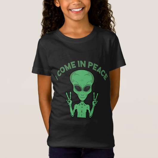 Groene buitenaardse buitenaardse ufo t-shirt (Voorkant)