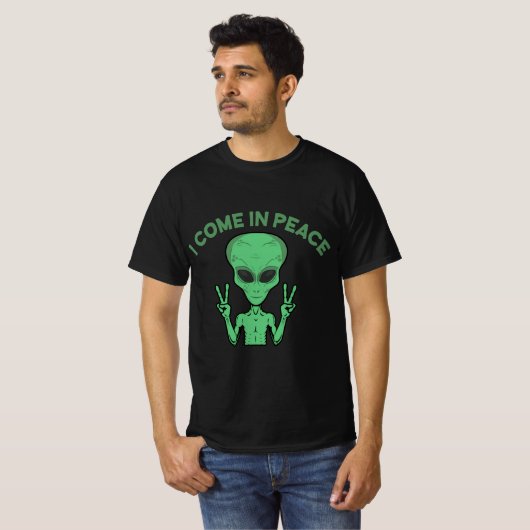 Groene buitenaardse buitenaardse ufo t-shirt (Voorkant volledig)