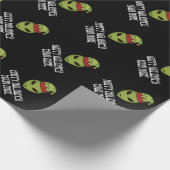 Groene buitenaardse elf met zwarte kerst cadeaupapier (Hoek)